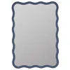 The Company Store Wave Rectangle Wall Mirror In Blue