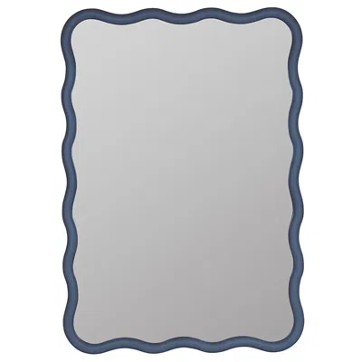 The Company Store Wave Rectangle Wall Mirror In Blue