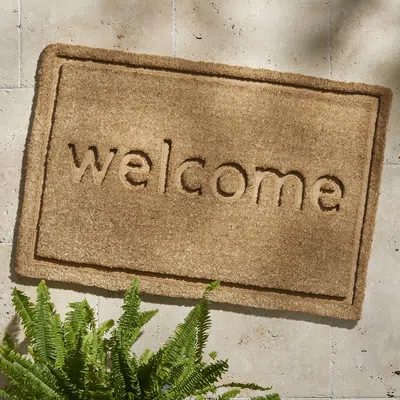 The Company Store Welcome Coir Doormat In Beige