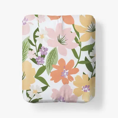 The Company Store Whimsy Garden Classic Cool Cotton Percale Fitted Bed Sheet