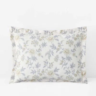 The Company Store Whispering Garden Premium Smooth Wrinkle-free Sateen Sham In Gray/white/yellow