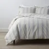 The Company Store Wide Stripe Classic Cool Cotton Percale Bed Duvet Cover In Blue