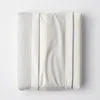 The Company Store Wide Stripe Classic Cool Cotton Percale Fitted Bed Sheet In Blue