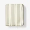 The Company Store Wide Stripe Classic Cool Cotton Percale Fitted Bed Sheet In Green/white