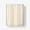 The Company Store Wide Stripe Classic Cool Cotton Percale Fitted Bed Sheet In White/yellow