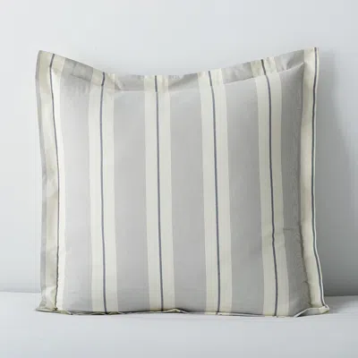 The Company Store Wide Stripe Classic Cool Cotton Percale Sham In Blue