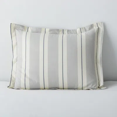 The Company Store Wide Stripe Classic Cool Cotton Percale Sham In Blue