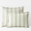 The Company Store Wide Stripe Classic Cool Cotton Percale Sham In Green/white