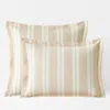 The Company Store Wide Stripe Classic Cool Cotton Percale Sham In White/yellow