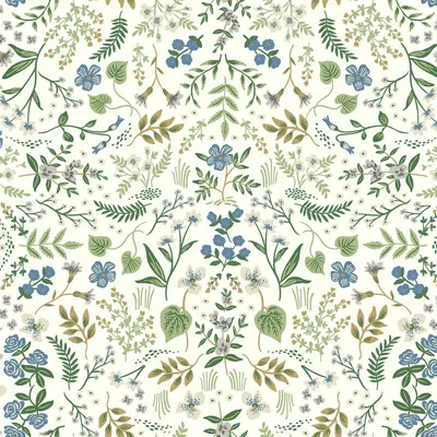The Company Store Wildwood Traditional Wallpaper In Blue/green/ivory