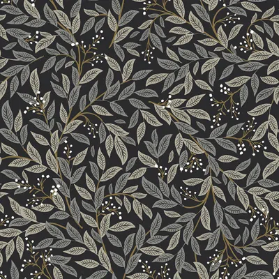 The Company Store Willowberry Traditional Wallpaper In Black/gray