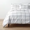The Company Store Window Pane Plaid Classic Cool Cotton Percale Bed Duvet Cover In Blue