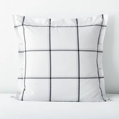 The Company Store Window Pane Plaid Classic Cool Cotton Percale Sham In Black