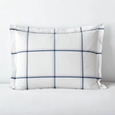 The Company Store Window Pane Plaid Classic Cool Cotton Percale Sham In Blue