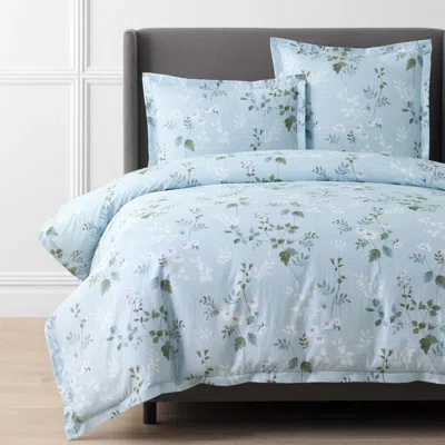 The Company Store Wispy Meadow Premium Smooth Wrinkle-free Sateen Duvet Cover In White