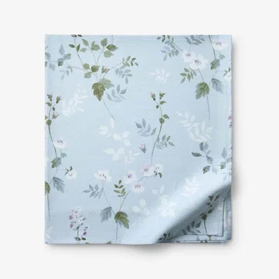 The Company Store Wispy Meadow Premium Smooth Wrinkle-free Sateen Flat Bed Sheet In Blue