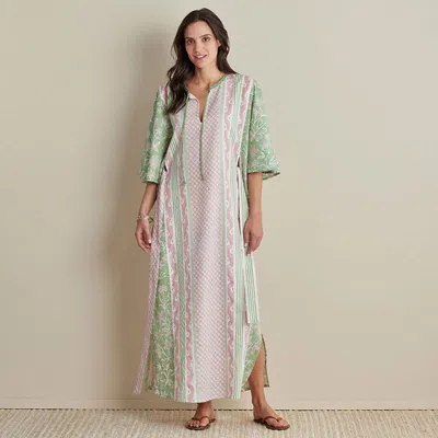 The Company Store Women's Caftan In Green/pink