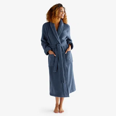 The Company Store Women's Long Robe In Blue