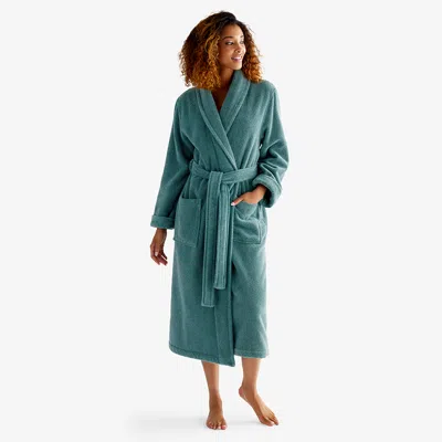 The Company Store Women's Long Robe In Green Agate
