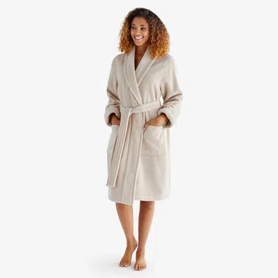 The Company Store Women's Short Robe In Beige