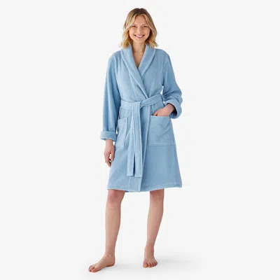 The Company Store Women's Short Robe In Blue Sky