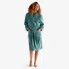 The Company Store Women's Short Robe In Green Agate