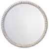The Company Store Wood Beaded Mirror In White