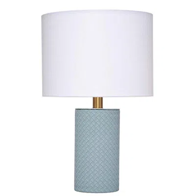 The Company Store Woven Faux Leather Table Lamp In Blue