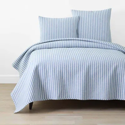 The Company Store Yarn-dyed Bengal Stripe Quilt In Blue