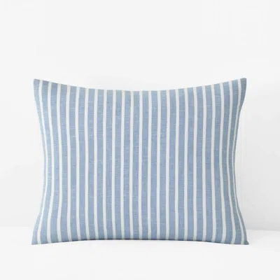 The Company Store Yarn-dyed Bengal Stripe Quilted Sham In Blue