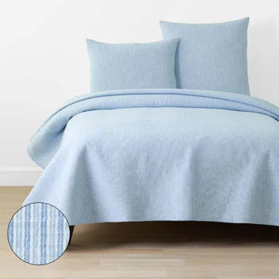 The Company Store Yarn-dyed Pencil Stripe Quilt In Blue