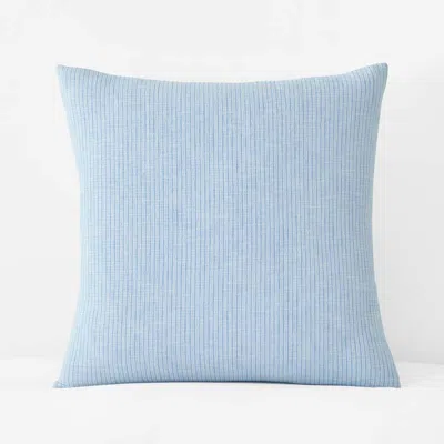 The Company Store Yarn-dyed Pencil Stripe Quilted Sham In Blue