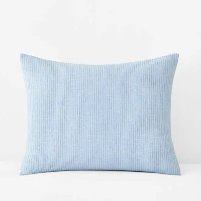 The Company Store Yarn-dyed Pencil Stripe Quilted Sham In Blue