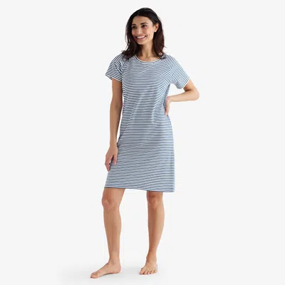 The Company Store Yarn-dyed Stripe Pima Cotton Women's Nightgown In Blue