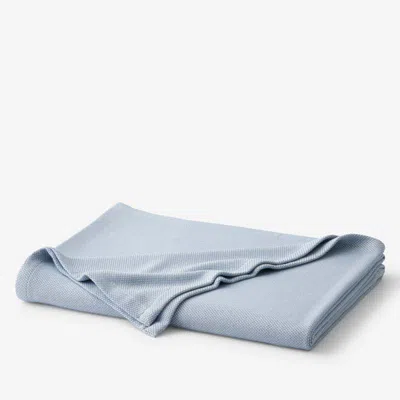 The Company Store Zinnia Basketweave Blanket In Blue
