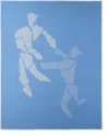 The Conran Shop Blue & Gray Pieces Dancing Figures Throw