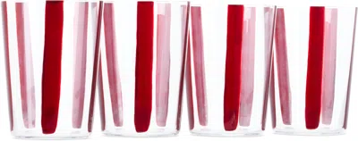 The Conran Shop Burgundy Nova Stripe Tumbler Set, 4 Pcs