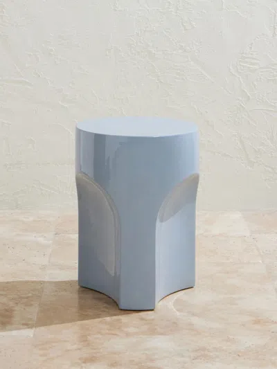 The Conran Shop Doric Ceramic Side Table In Blue
