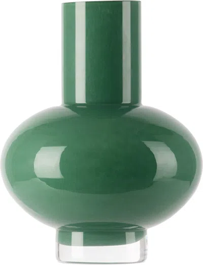 The Conran Shop Green Glass 23cm Vase In Teal