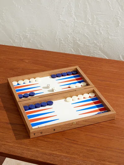 The Conran Shop Milos Wood And Leather Travel Backgammon Set In Multi