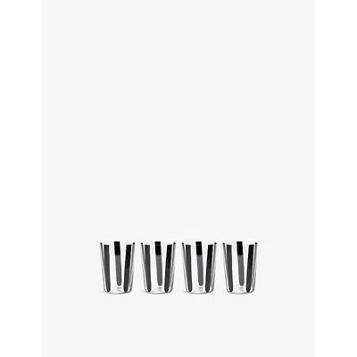 The Conran Shop Nova Stripe Set Of Four Crystal-glasses In Black