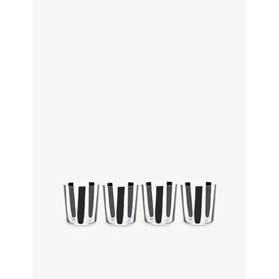 The Conran Shop Nova Stripe Set Of Four Crystal-glasses In Black