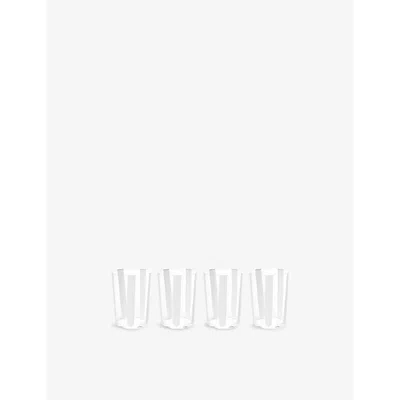 The Conran Shop Nova Stripe Set Of Four Crystal-glasses In White