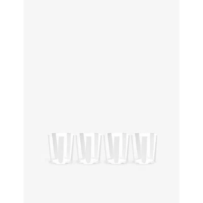 The Conran Shop Nova Stripe Set Of Four Crystal-glasses In White