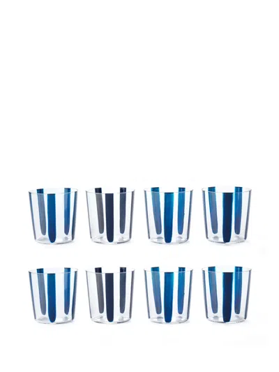 The Conran Shop Nova Stripe (set Of Six) In Blue