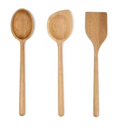 The Conran Shop Oak Istria Set Of 2 Salad Servers In Brown