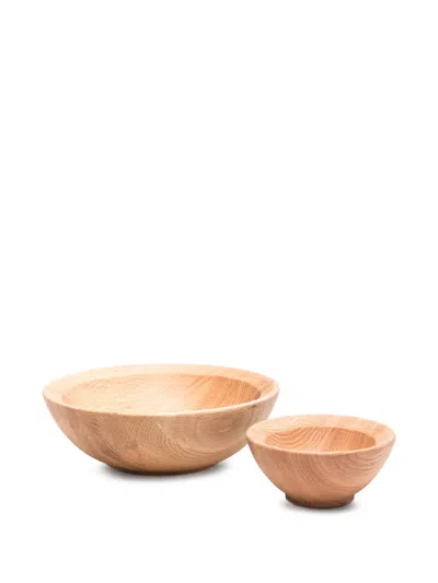 The Conran Shop Oak Snack Serving Bowl In Brown