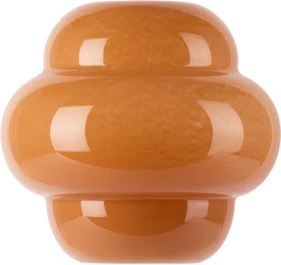 The Conran Shop Orange Form Glass 20cm Vase In Deep Coral