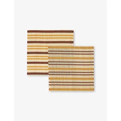 The Conran Shop Quare Striped Bamboo Placemats Set Of Two 33cm X 33cm