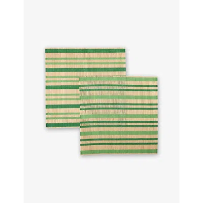 The Conran Shop Quare Striped Bamboo Placemats Set Of Two 33cm X 33cm